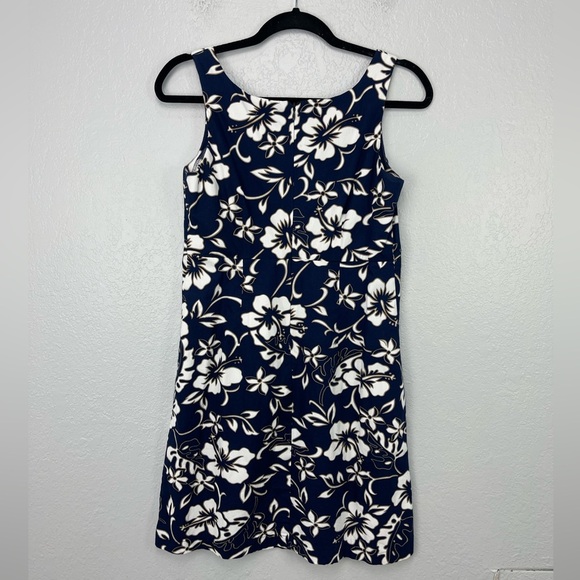 Hilo Hattie Blue Orchid Floral Hawaiian Mini Summer Vacation Dress - Picture 3 of 6